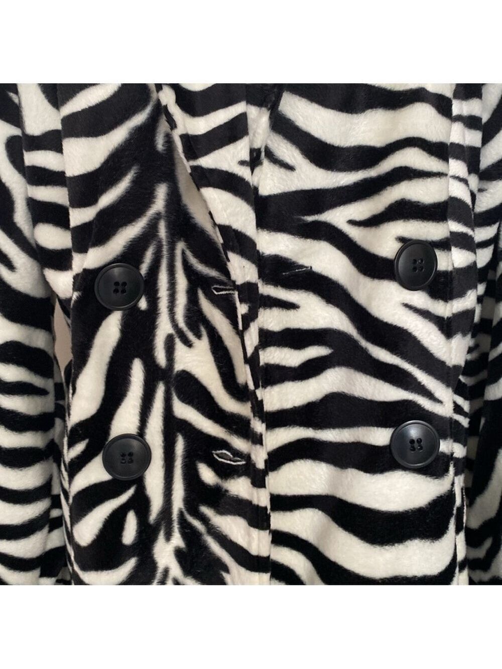 NWOT heart soul zebra lux faux fur zebra trench coat - Picture 8 of 15